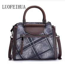 LUOFEIHUA новая дикая сумка тисненая кожа первый слой кожи ретро цветная трендовая сумка-мессенджер для курьера