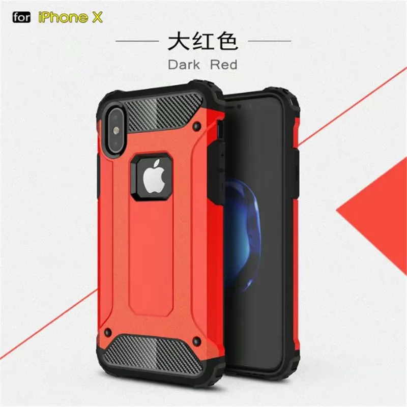 For iphone XS Max case Luxury Shockroof Hybrid TPU Armor Hard Cover For iphone 11 pro 5 5s SE 6 6s 7 8 plus Rugged Coque Fundas - Цвет: red