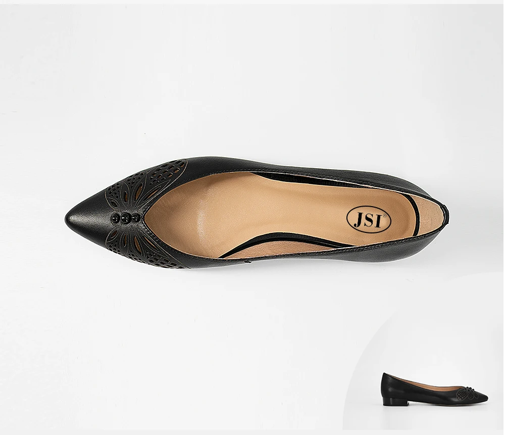 JSI/женские элегантные туфли-лодочки высококачественные Роскошные туфли из овечьей кожи на низком каблуке женские туфли пикантные модные туфли-лодочки с острым носком JP38-2