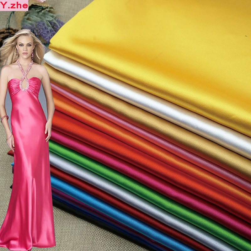 Широкий 150x1 м хорошая ткань сатин-стрейч ткань шармёз(тонкий атлас) 25 цветов ИМИТИРОВАННАЯ шелковая атласная ткань DIY cheongsam платье