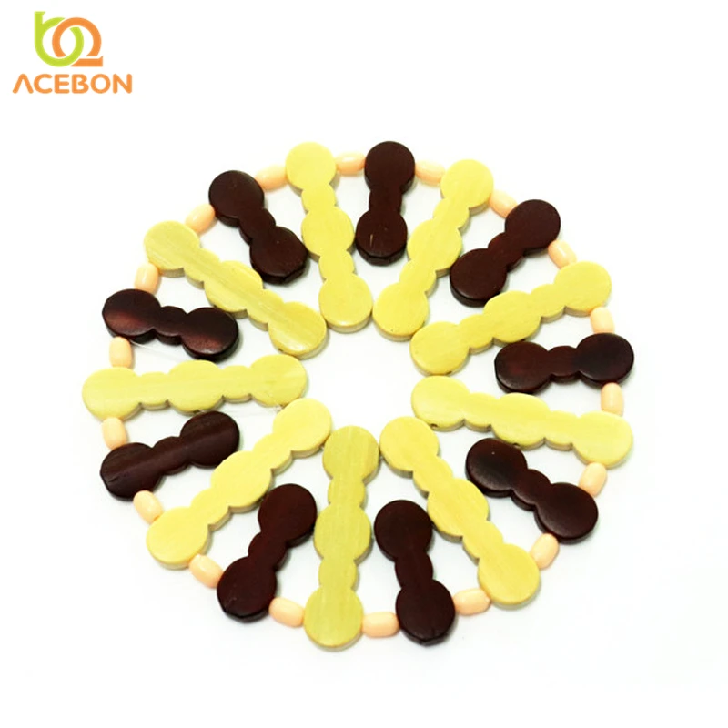 

1pcs Desk Table Mats Round Bamboo Placemat Insulation Pads Against Hot Coasters Hollow Wooden Pot Cup Mat Kitchen Accessories