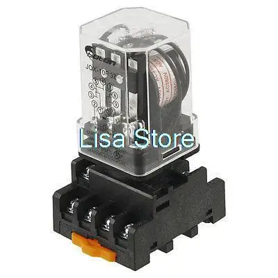 

AC 380V Coil Voltage 10A 3PDT Electronmagnetic Power Relay w Socket Base