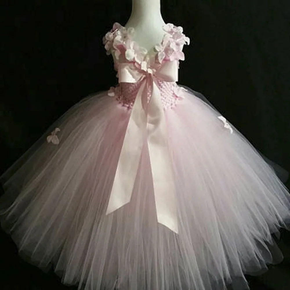 Hydrangea Flower Tutu Dress for Girls Elegant Baby Girl Dress Flowers Girls Ankle Length Wedding Birthday Party Dress Ball Gown (4)