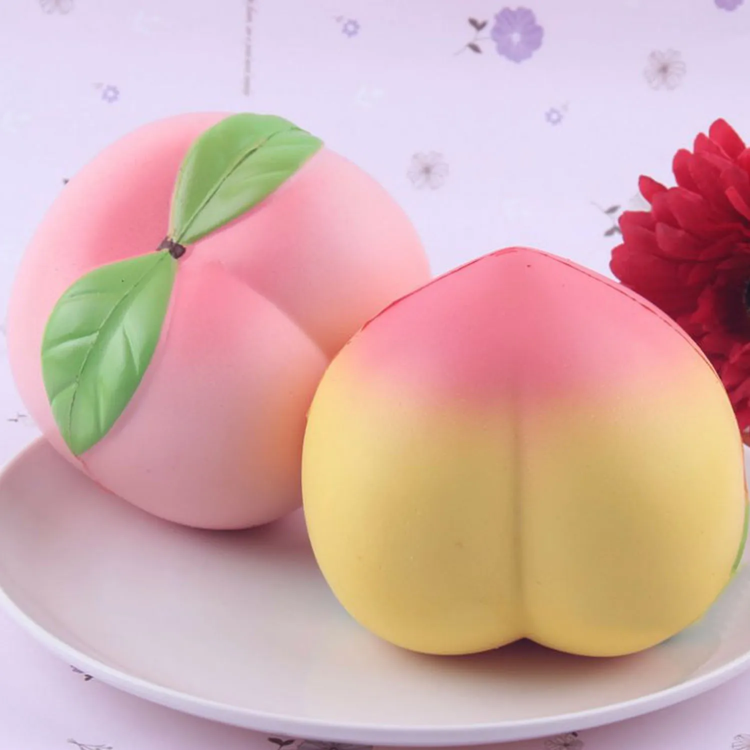 

10CM PU Jumbo Cute Squshy Squeeze Realistic Peach Cream Toy Slow Rising for Children Kid Adults Relieves Stress Anxiety