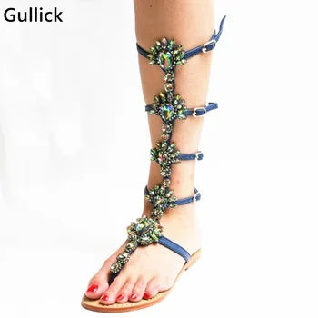 

Newest Summer Flat Sandals Shinny Crystal Bohemia Beach Flip Flops Woman Elegant Chain Strap Flats Sandals Shoes Cool Flat Shoe