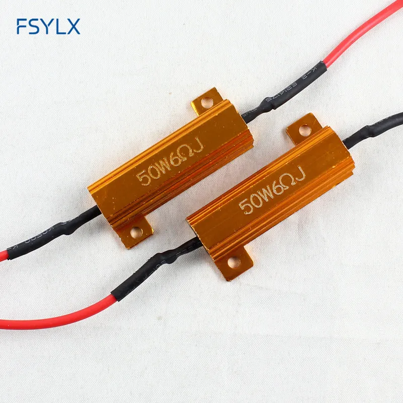 

50W 6ohm 50W Led Load Resistor 50Ww 6 ohm Fix LED Bulb Fast Flash Turn Signal brake running light Load Resistor decoder