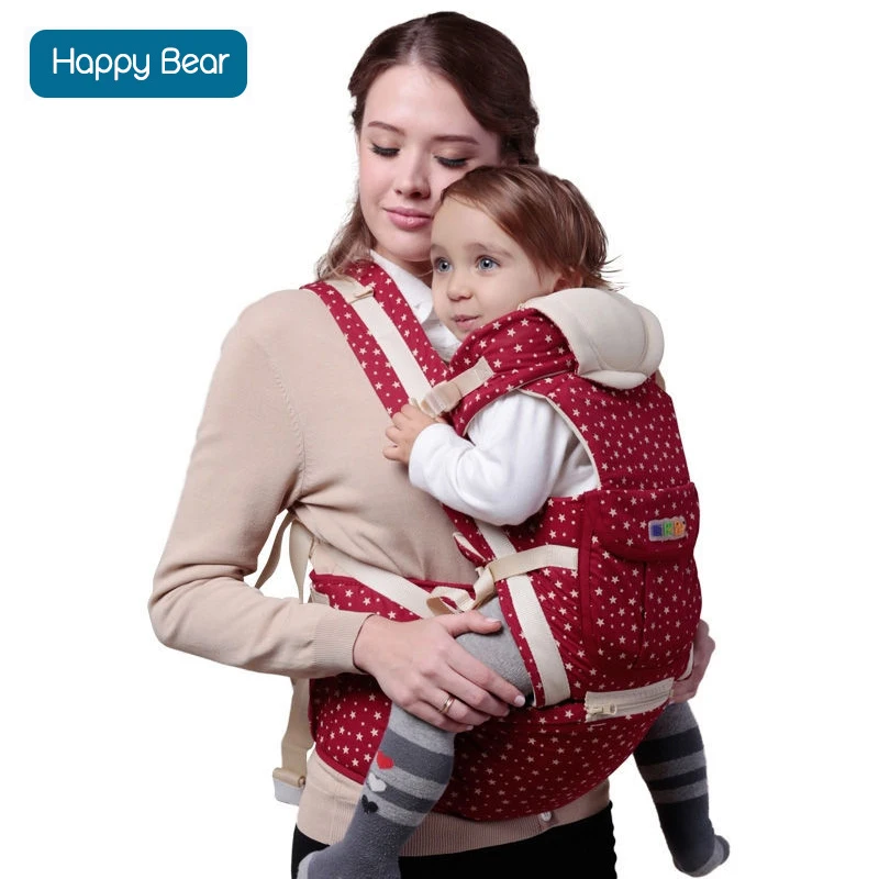 HappyBear кенгуру 5 в 1 дизайн из чистого хлопка с принтом звезды детский рюкзак слинг дети хипсет-кенгуру для 0-36 месяцев 8026y