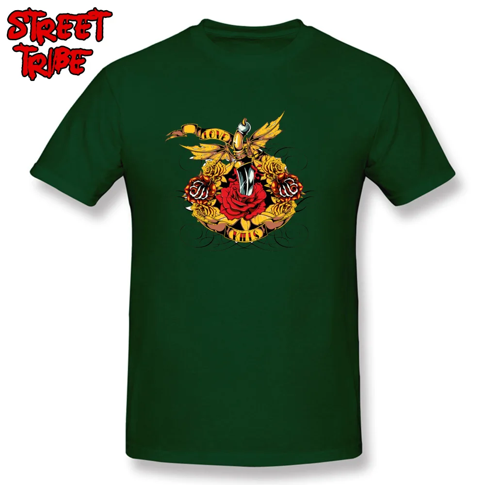 dagger rose825yy Round Collar Tshirts ostern Day Normal Tops T Shirt Short Sleeve Plain 100% Cotton Fabric Tops & Tees Men's dagger rose825yy dark