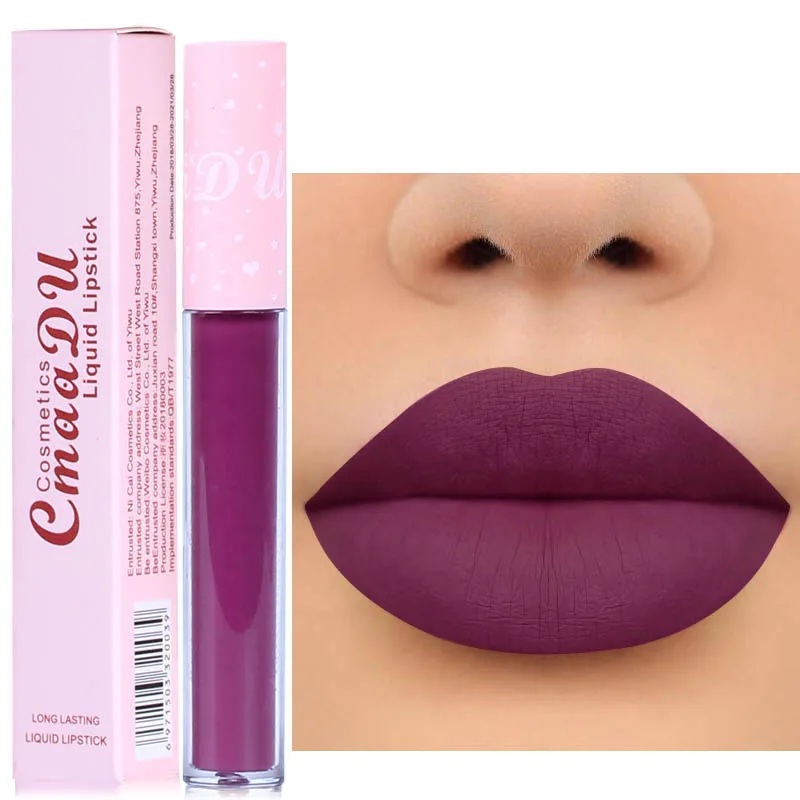 CmaaDu Brand Sexy Batom Matte Liquid Lipstick Waterproof Loong-lasting Pigment Nude Velvet Lip Gloss Makeup Beauty Red Lip Tint CmaaDu Brand Sexy Batom Matte Liquid Lipstick Waterproof Loong-lasting Pigment Nude Velvet Lip Gloss Makeup Beauty Red Lip Tint