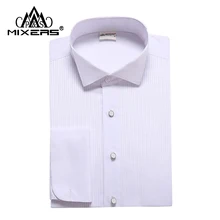 Dress Shirt Tuxedo Long-Sleeve Classic Wedding White Brand Fit XS-4XL Men's All-Size