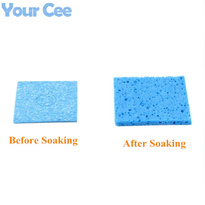 6x6CM Blue High Temperature Resistant Heatstable Soldering Iron Solder Tip Welding Cleaning Sponge Remove Tin (4)