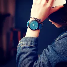 Popular Ladies watch creative design good night starry sky simple brief face leather band quartz fashion Women wristwatch saat