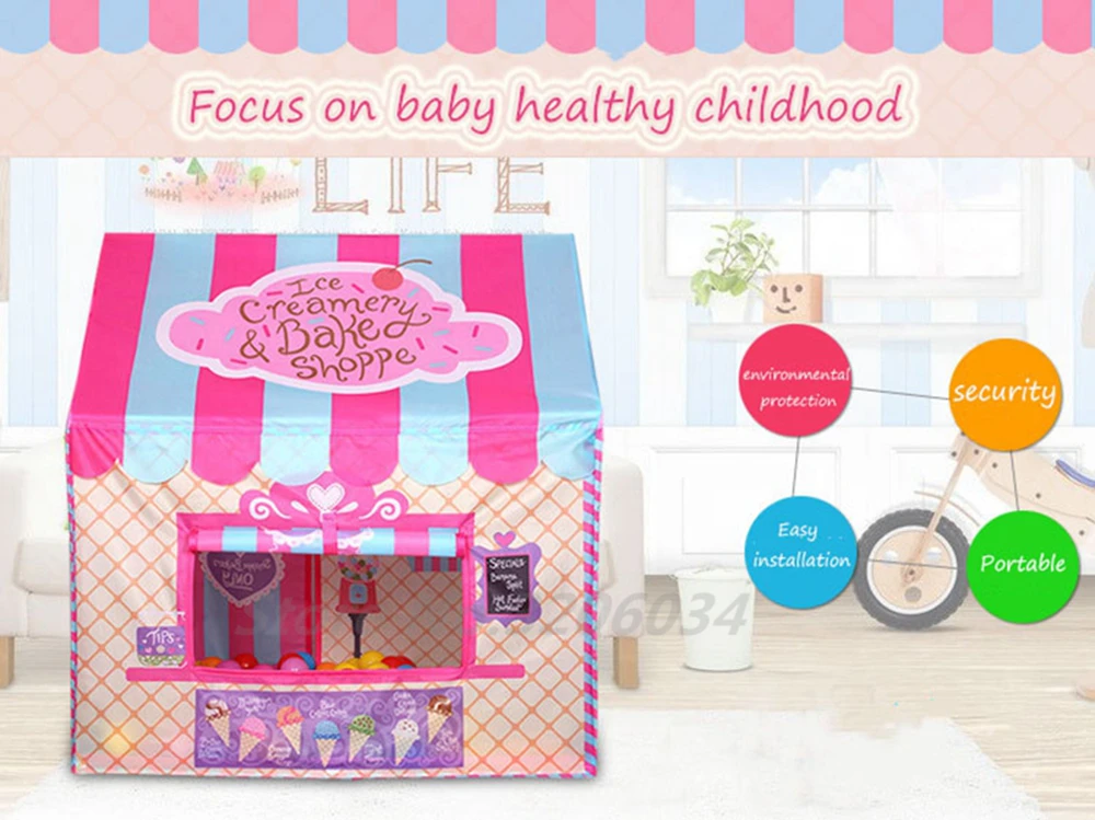 Foldable Play Tent Kids Children Boy Girl Castle Cubby Play House Bithday Christmas Gifts Outdoor Indoor Toy Tents (18)
