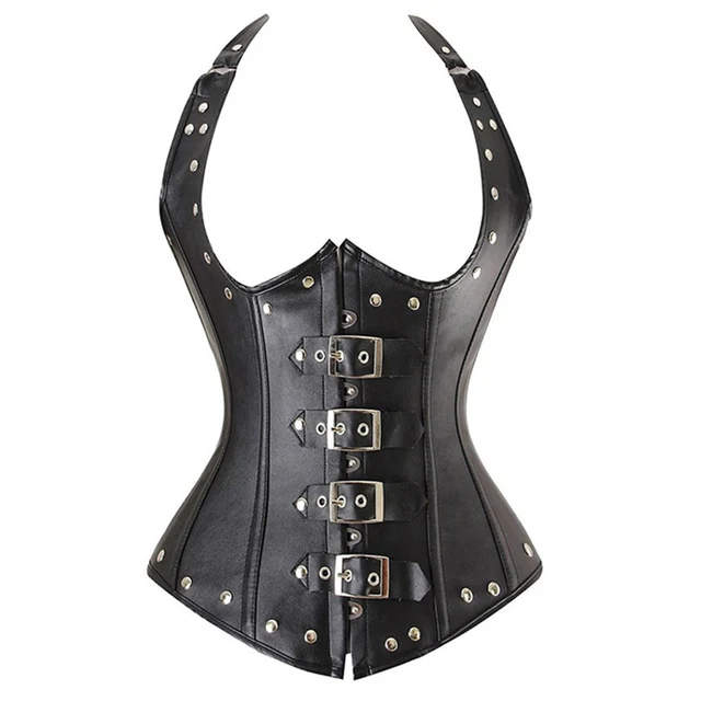 Buy Slimming Waist Corsets Sexy Gothic Women Faux Leather Corselet Black Red