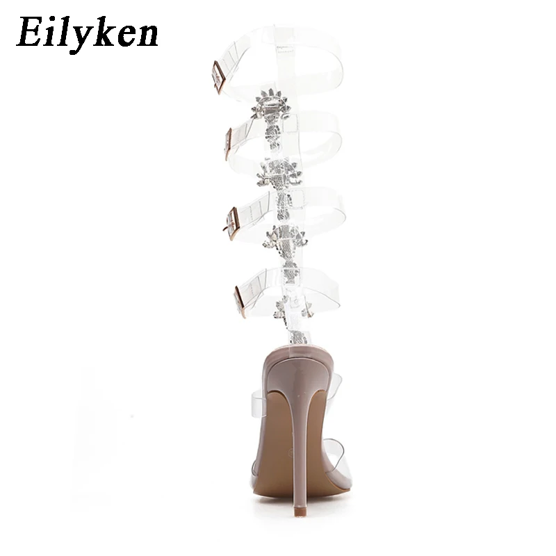 Eilyken/2021 г. Новые прозрачные сандалии из пвх пикантные женские босоножки на