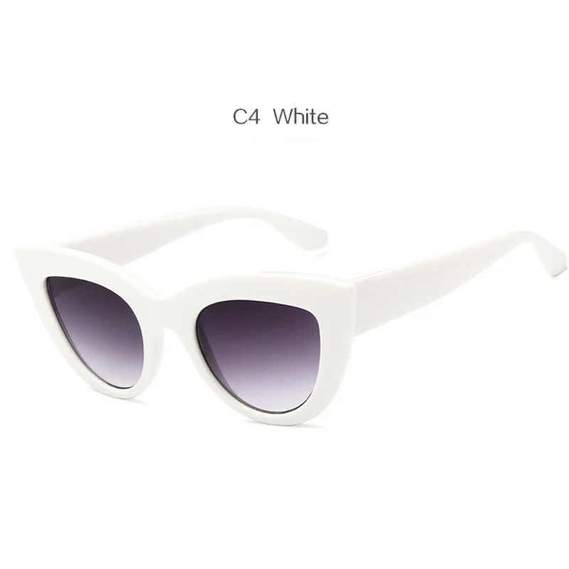 UVLAIK, Ретро стиль, кошачий глаз, солнцезащитные очки для женщин, кошачий глаз, Ретро стиль, солнцезащитные очки, брендовые, дизайнерские, UV400, оттенки, модные очки - Цвет линз: C4