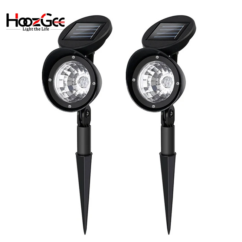 

HoozGee Solar Spotlight Light Outdoor Garden 4 LED 1.2V/1PC 600mAh MINI Flood Wall Lighting Security Lawn Lamp 2PCS/Pack