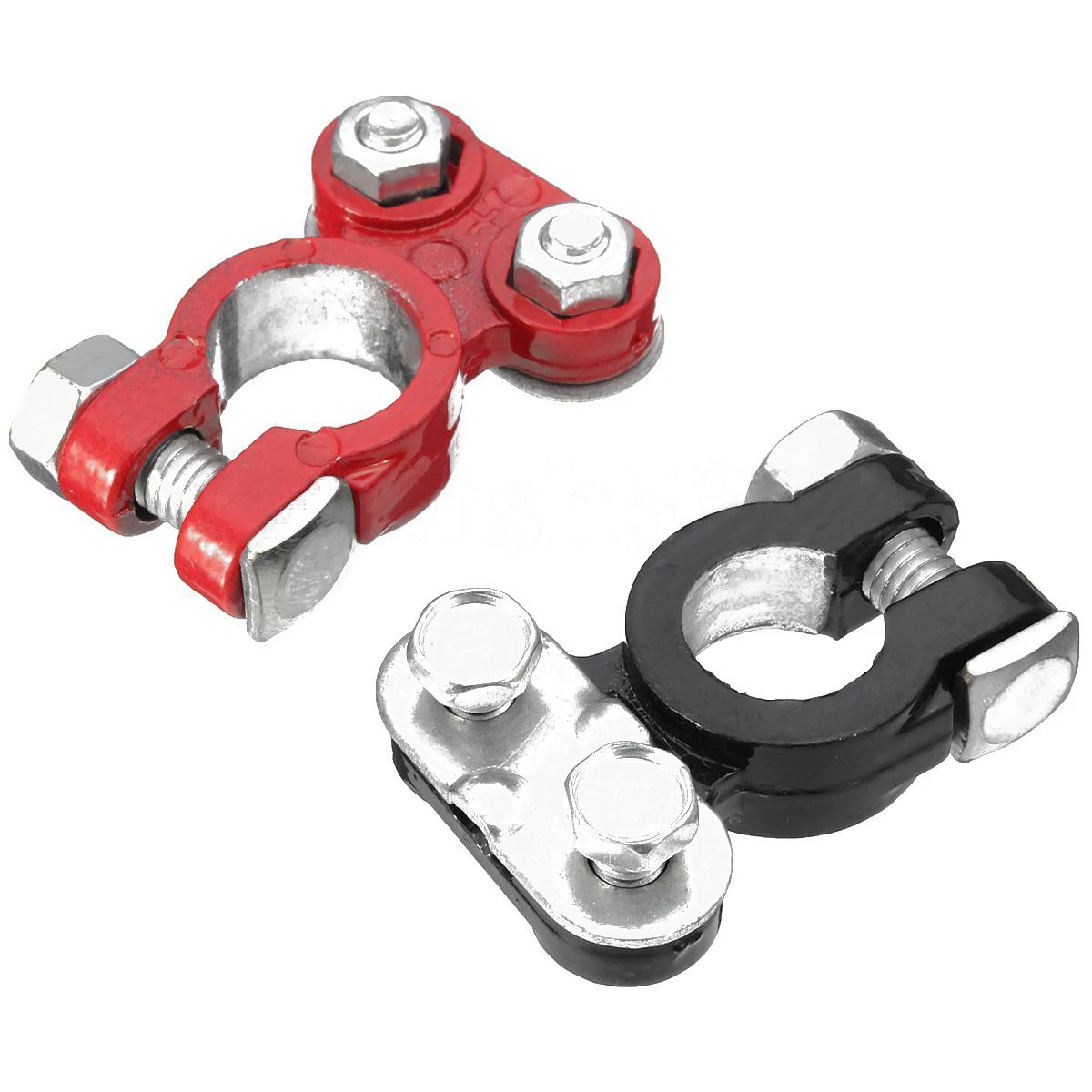 2pcs Moistureproof Car Battery Terminal Clamp  Aluminum Magnesium Positive & Nagative Clips
