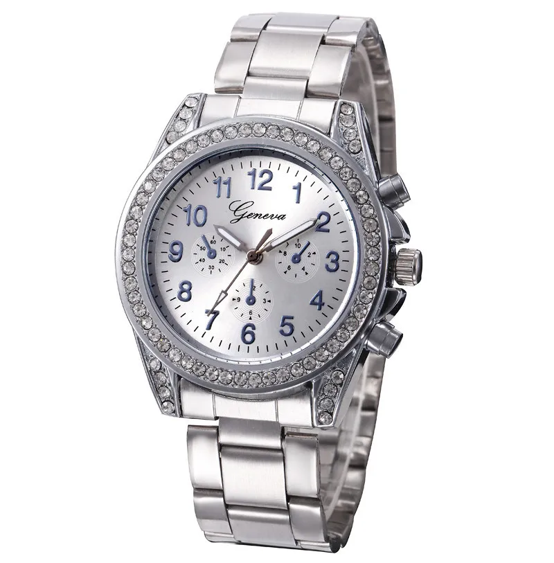 

Fashion Geneva Ladies Women Girl Stainless Steel Quartz Wrist Watch Watches Bayan Kol Saati Quartz