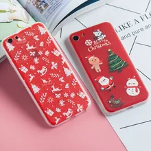 

Napeyin Christmas Case for iphone 6 7 8 6s Plus Santa Claus Tree Snow Man 2 in 1 Matte Hard Plastic Soft silicone Edge Cover Bag