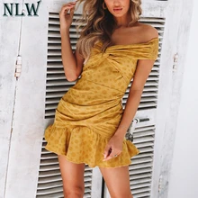 NLW Off Ombro Vestido de Algodão De Verão Polka Dot Vestido Das Mulheres Do Partido 2018 Plissado Arco Menina Vestido de Festa Sexy Alta Qualidade Robe Vestido