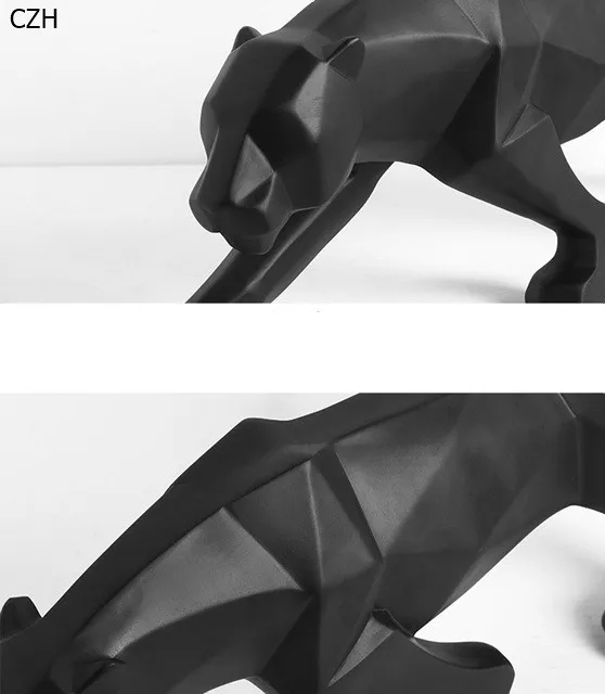 Современная Абстрактная Черная пантера скульптура Геометрическая Смола статуя леопарда дикая природа Декор подарок ремесло орнамент аксессуары для интерьера