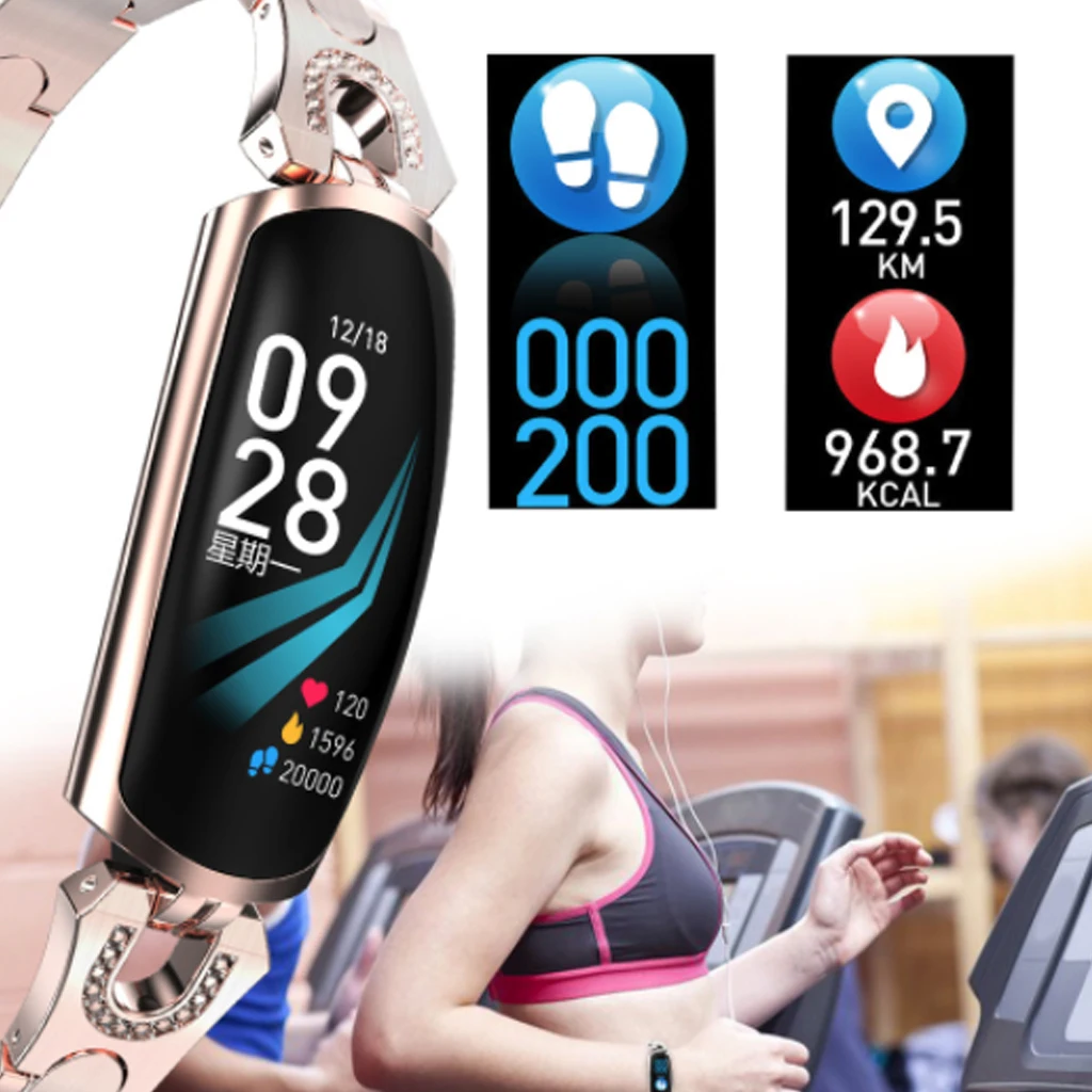 Ak16 Women Smart Band Fitness Bracelet Heart Rate Monitor Blood Pressure Watch Fitness Tracker Pk H8 H1 H2 Smart Bracelet Band
