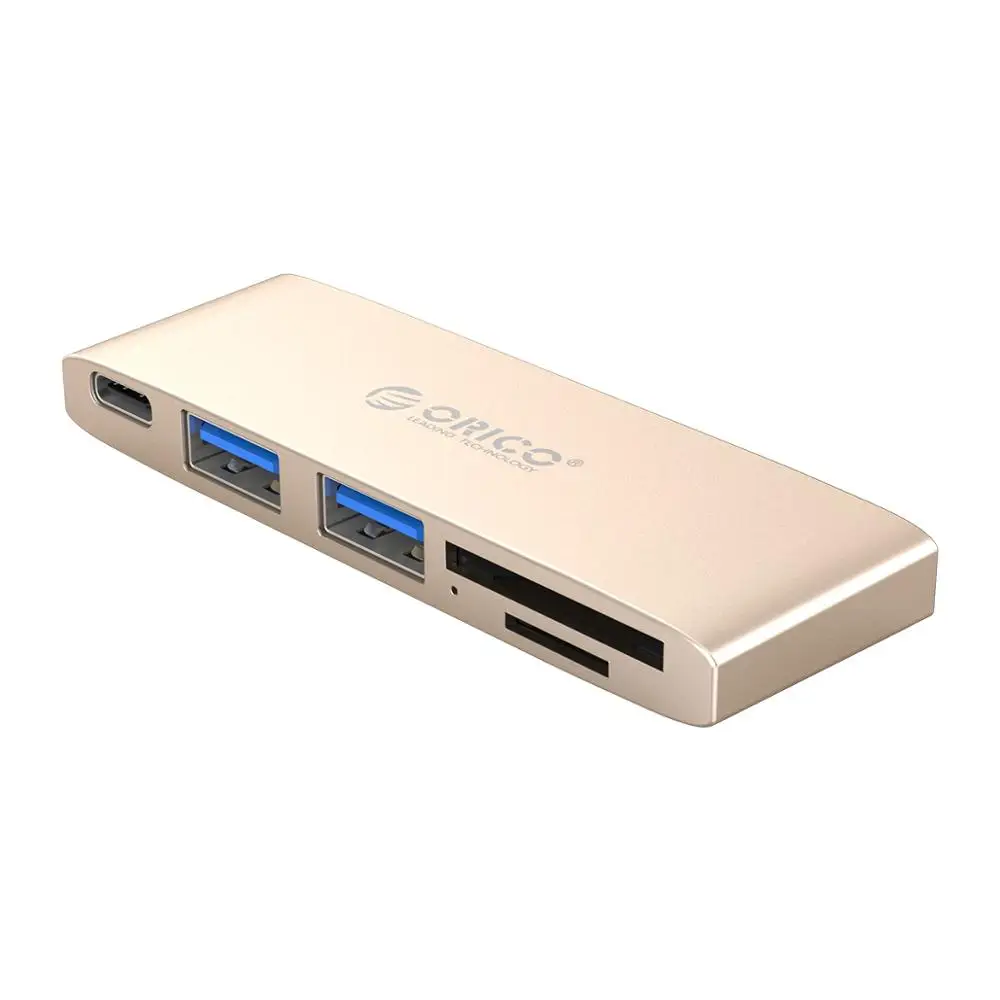 ORICO USB C концентратор USB-C к Micro 3,0 3,1 устройство для чтения карт SD TF высокоскоростной концентратор для MacBook samsung Galaxy S9 huawei P20 mate 20 Pro концентратор - Цвет: Gold