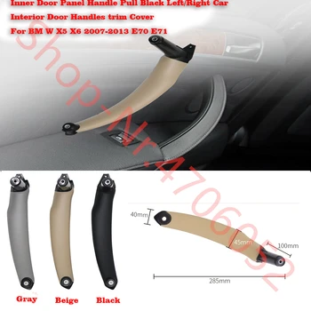 

Inner Door Panel Handle Pull Black Left/Right Car Interior Door Handles trim Cover For BM W X5 X6 2007-2013 E70 E71