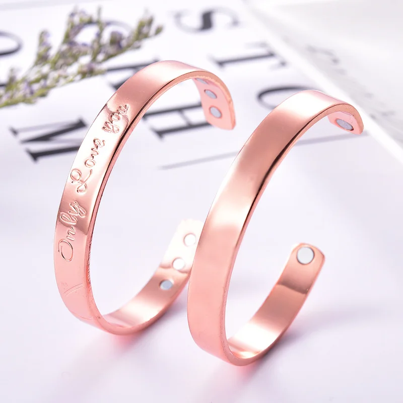 

Men Women Healthy Magnetic Bracelet Titanium Steel Power Therapy Magnets Bangles Lovers Gift Chain Bracelets for Women Women