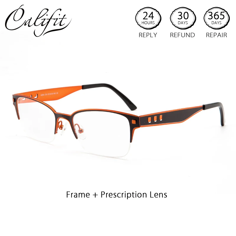 Мужские Оптические очки CALIFIT с полуоправой для близорукости и астигматизма