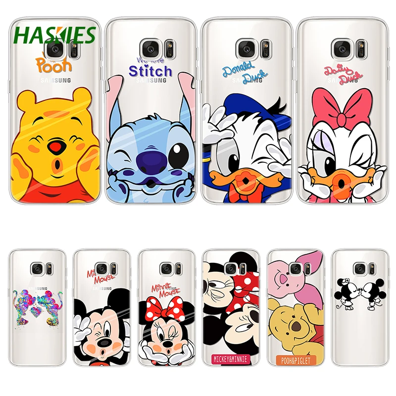 

Soft TPU For Samsung Galaxy S7 Case Protective For Samsung S7 Case Minnie Mickey Silicone Transparent Back Bags Cover Coque