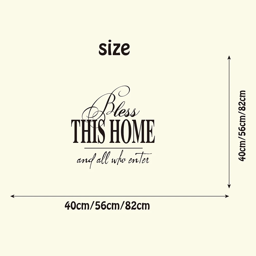 Bless This Home And All Who Enter Quote Wall Sticker Dinning Room Bedroom God Religion Pray Quote Wall Decal Vinyl Home Decor