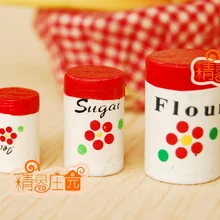 Мини кукольный домик три красные крышки бутылки муки риbes мини милые аксессуары для мебели