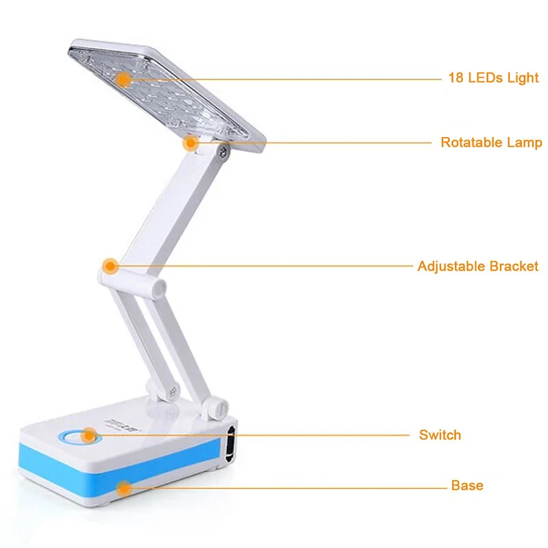 

2019 High Quality Portable Folding Rotating 14/18 LED Rechargable Lamp Light Outdoor Sports Camping Hiking Tent Equipment
