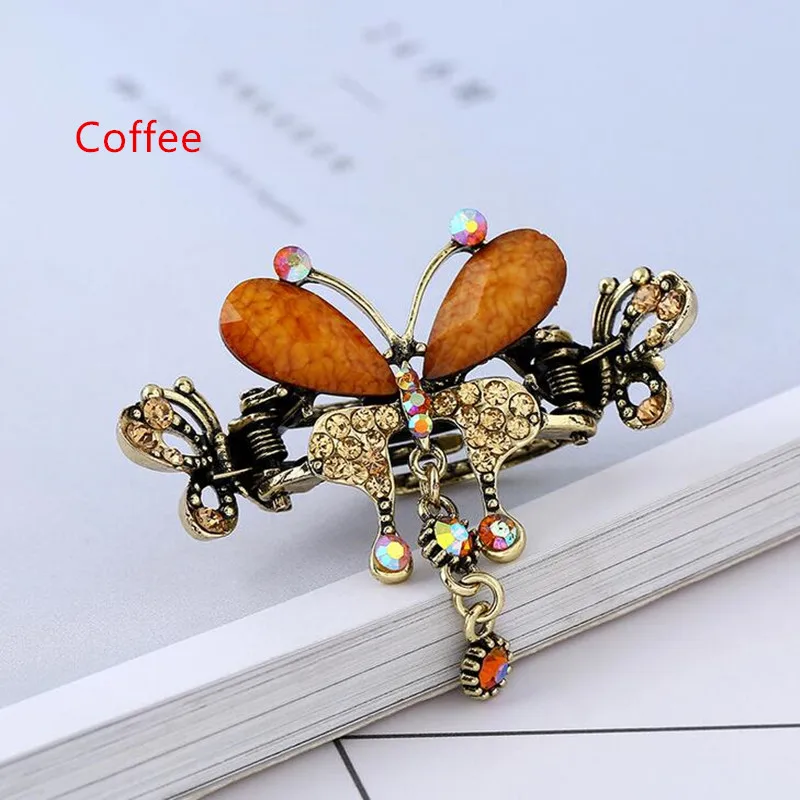Tassel Hair Clips for Women Girls Braided Hair Clip Styling Tools Hair Accessories Hairpins Fashion Crystal Butterflies Barrette