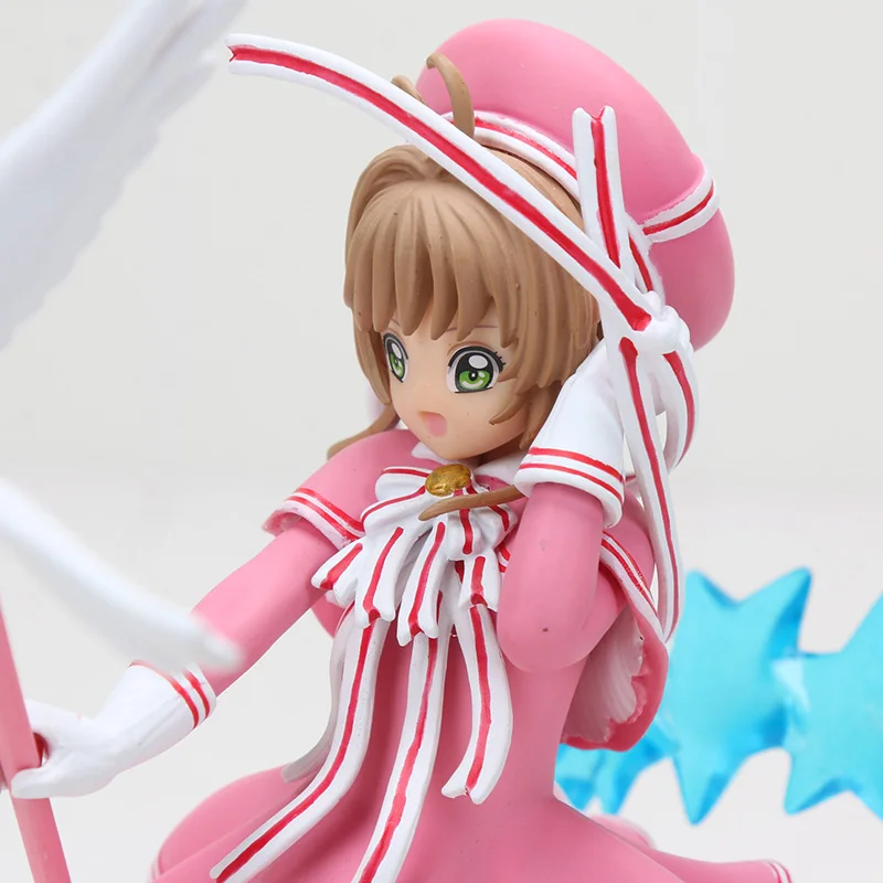 16 см-22 см аниме карточка Captor Sakura фигурка игрушка прозрачная карточка EXQ Kinomoto Сакура с боевой волшебной палочкой фигурка ПВХ модель игрушки