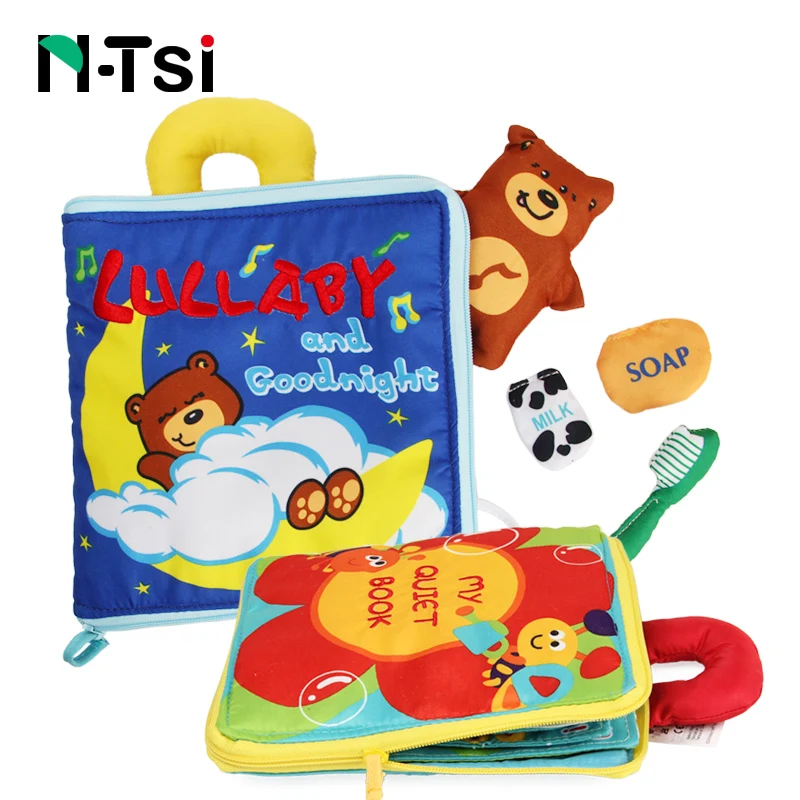 12 Pages Portable Newborn Baby Girl Boy Soft Cloth Activity Books Early Educational Toys for Children