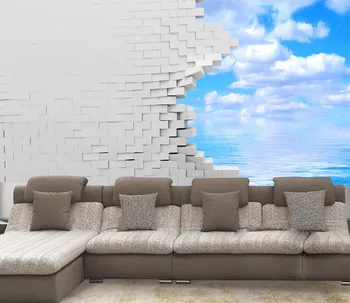 

Modern Mural wall paper sofa tv photos papel de parede 3d of wall Non-woven waterproof wallpaper