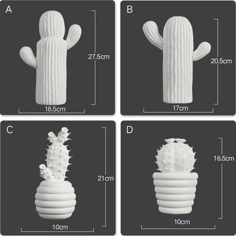 Новые китайские фарфоровые вазы Цзиндэчжэнь, креативные кактусы, современные белые керамические вазы для свадьбы, украшения дома, подарки 6