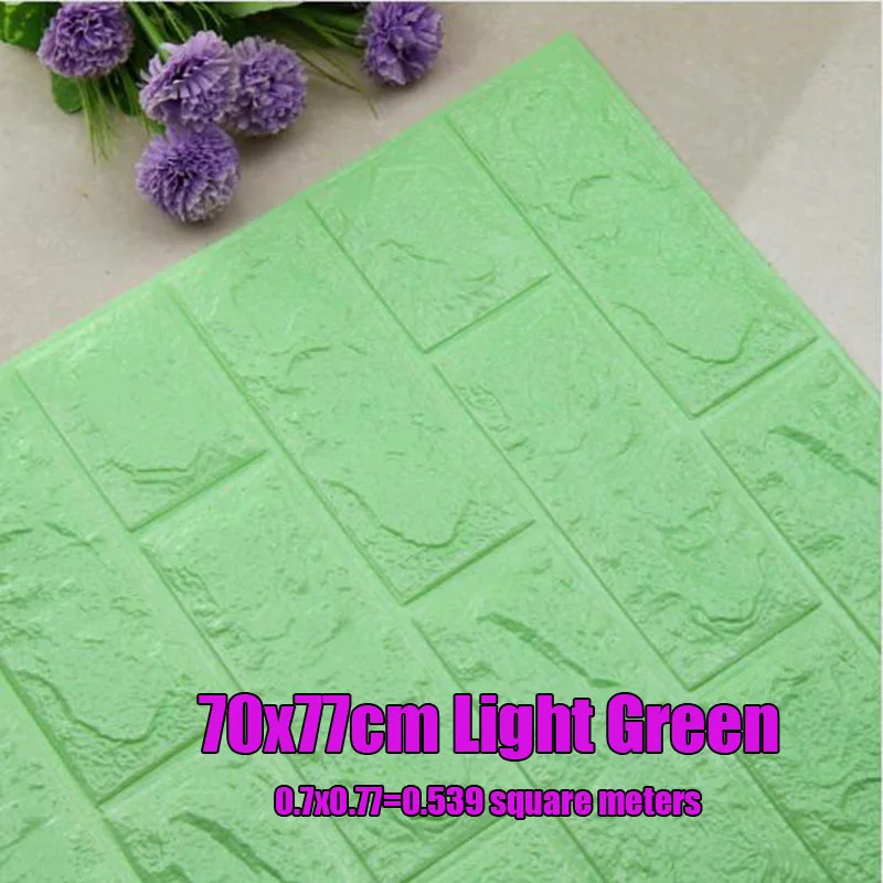 70x77 см DIY 3D светло зеленые настенные наклейки PE Foam Safty домашний декор Обои
