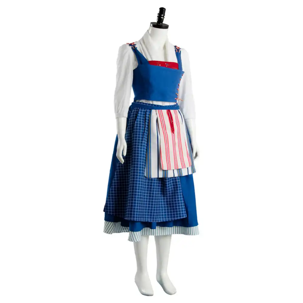 Movie Beauty And The Beast Belle Costume Maid Blue Dress Emma Watson Cosplay Costume Blue Dress Princess Belle Housemaid Costume Princess Belle Princess Belle Costumebelle Blue Dress Costume Aliexpress