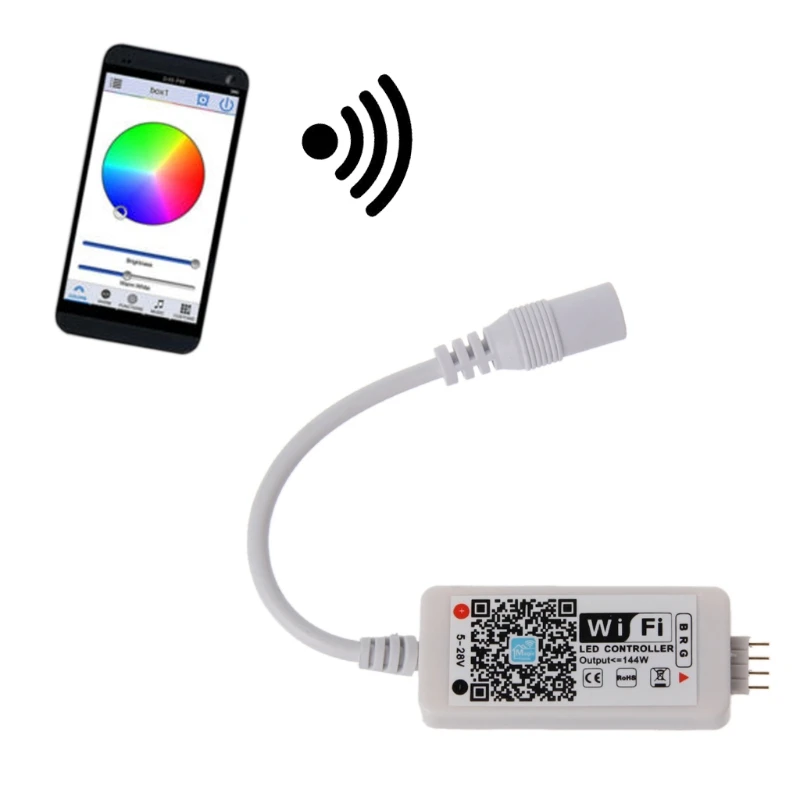 DC 5-28 V 16 миллионов цветов 144 W светодиодный контроллер WIFI RGB для RGB led полосы