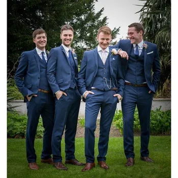 

Custom Made Hot Men Wedding Suits Groomsmen Suit 3 Piece Party Groom Tuxedos Blazer Men Suits (Jacket+Pants+Vest) G521