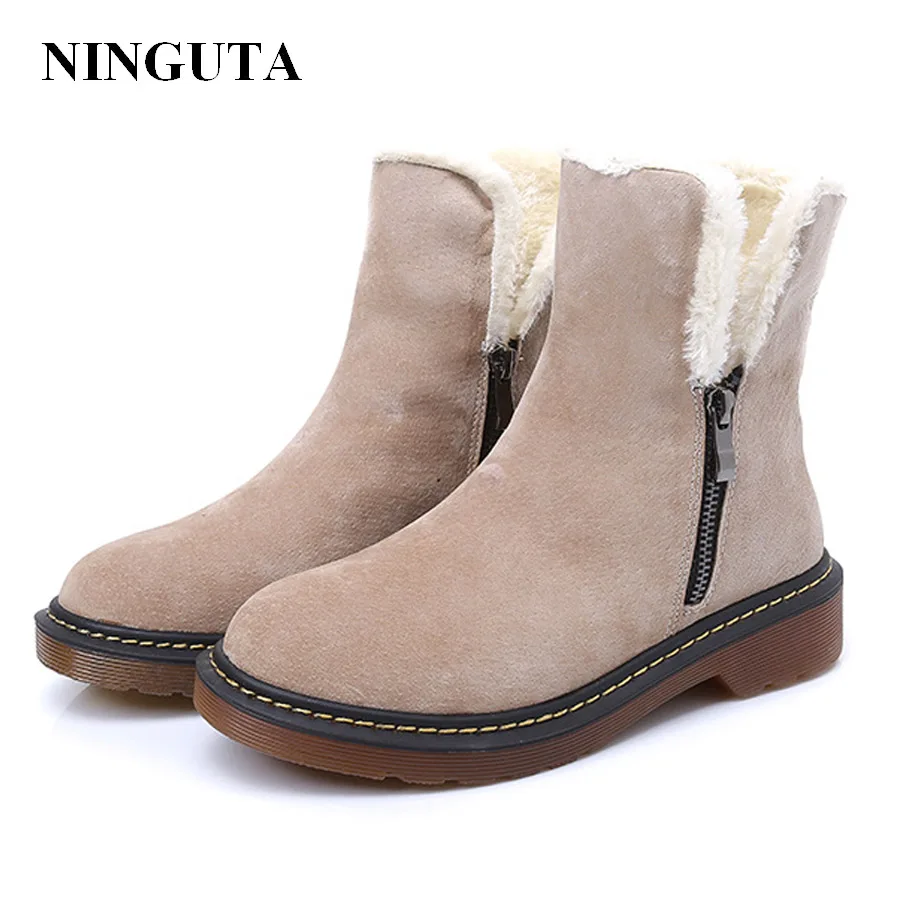 

NINGUTA winter ankle boots suede women boot fashion shoes woman
