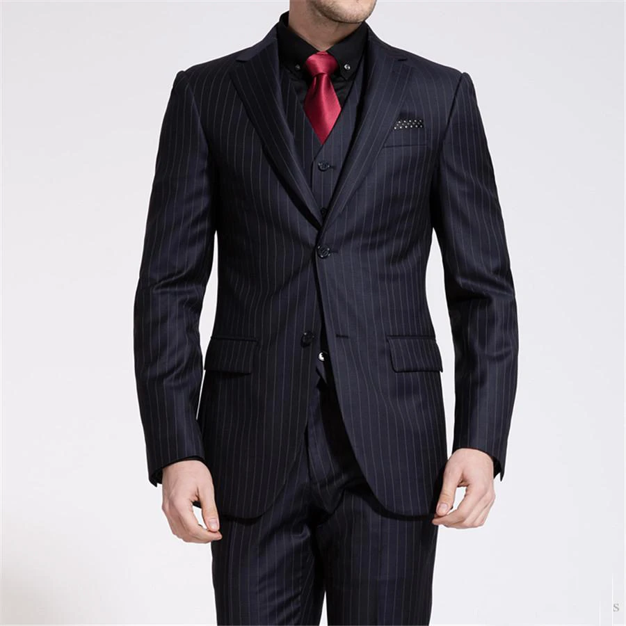 black stripe suit