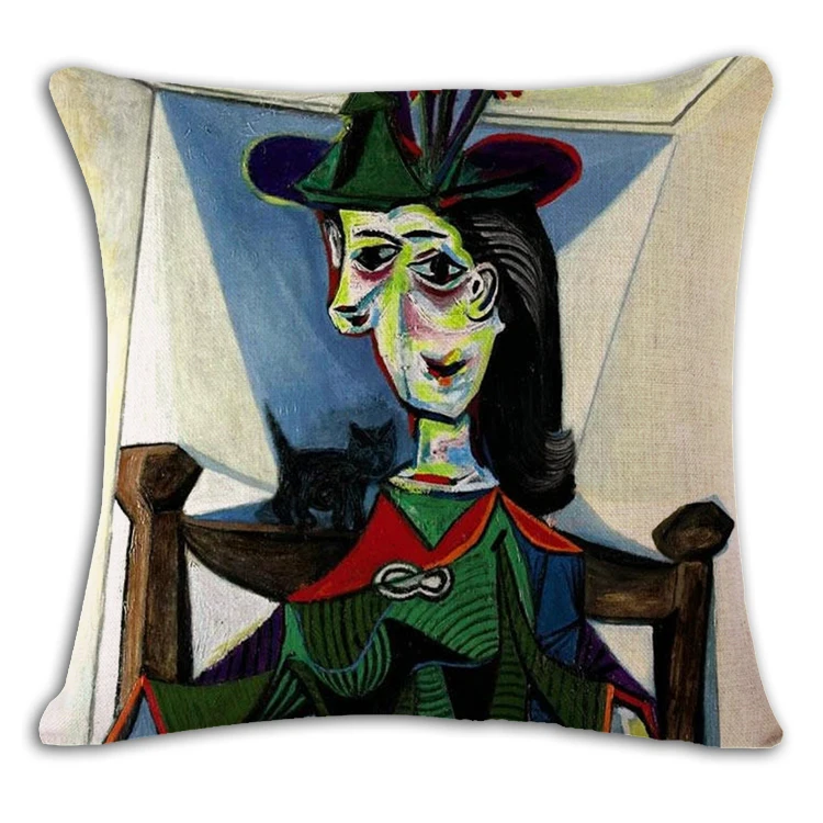 ZXZXOON известный Пикассо картина маслом квадратная декоративная подушка чехол из хлопка и льна наволочка для дивана дома 45x45 см