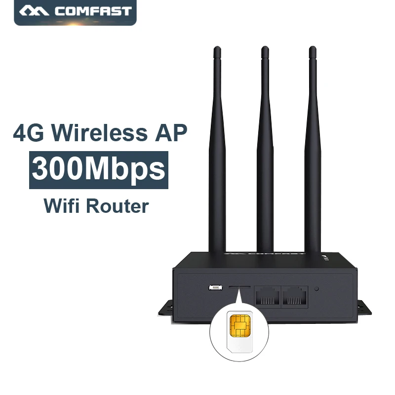 

Outdoor Waterproof 300Mbps Wireless AP Access Point Wifi Router Plug and Play 4G SIM Card Portable WiFi Wireless Router COMFAST