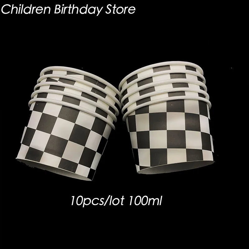 

10pcs/lot black and white lattice disposable cups lattice birthday party decorations lattice theme ice cream cups