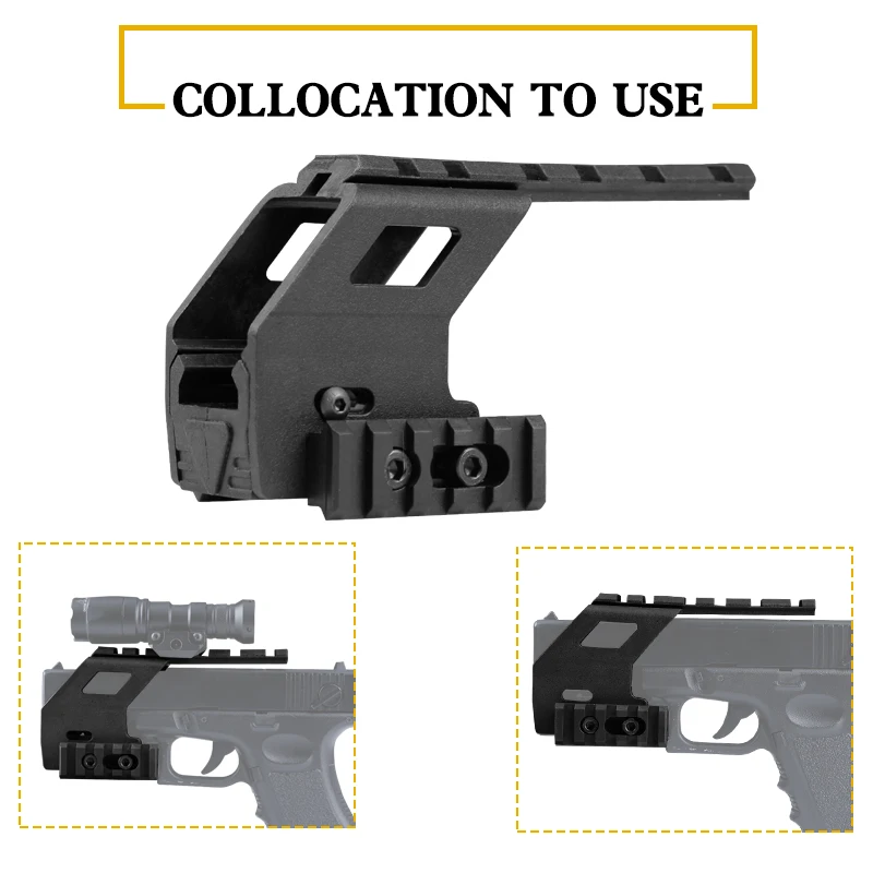 Universal Pistol Scope Rail Mount with 20mm Picatinny Weaver Rail for
